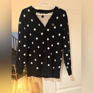 Fred Perry Polka Dot Cardigan Sweater